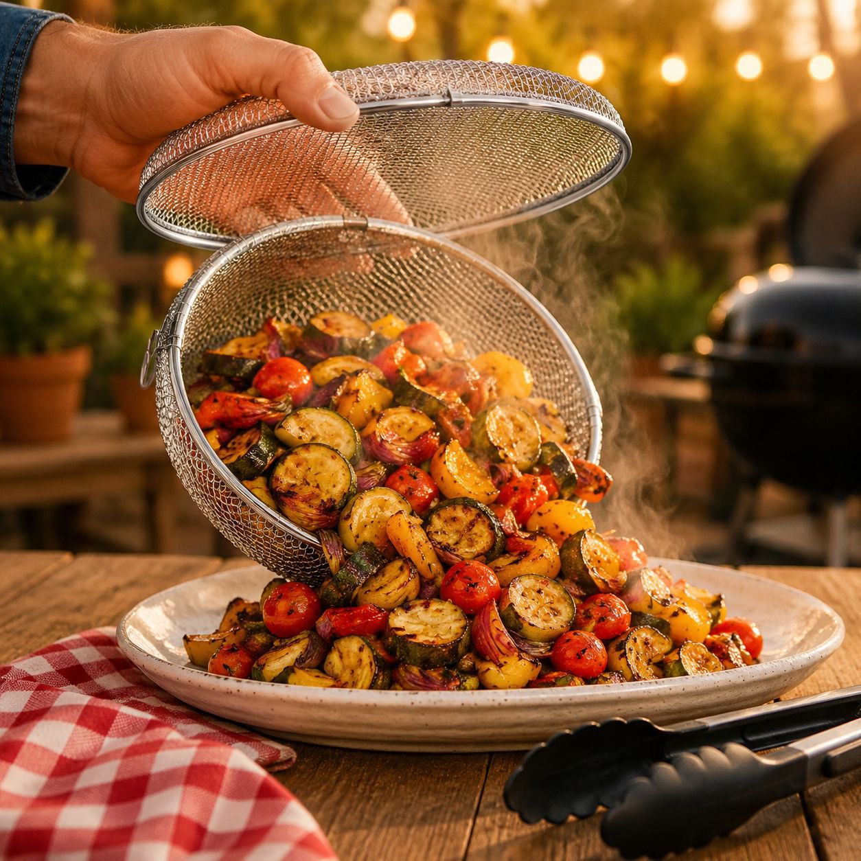 Cesto multifuncional de acero inoxidable 304 para barbacoa, horno, freidora de aire y palomitas
