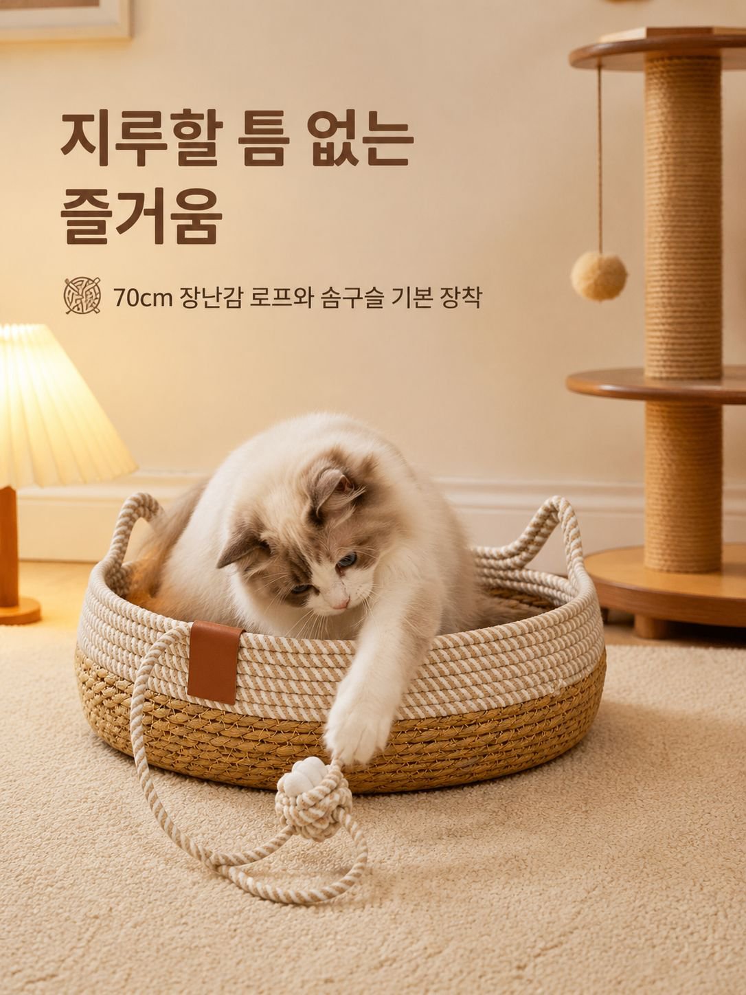 분리 가능한 직조 고양이 침대