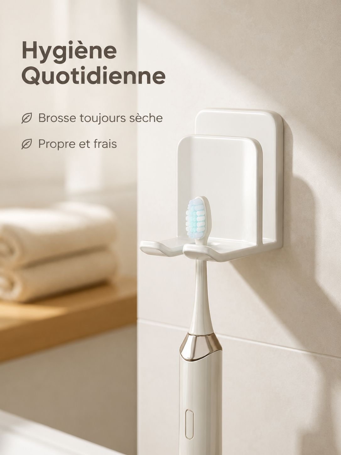 Installation facile de porte-brosse sans perçage