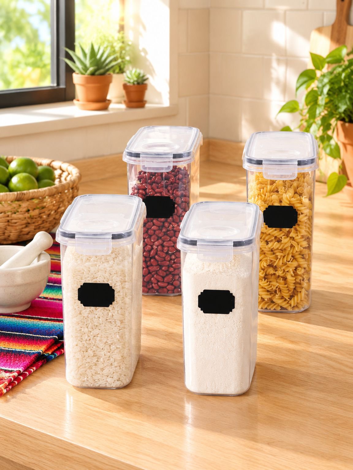 Contenedor Hermético para Arroz y Harina 2.5L para Cocina
