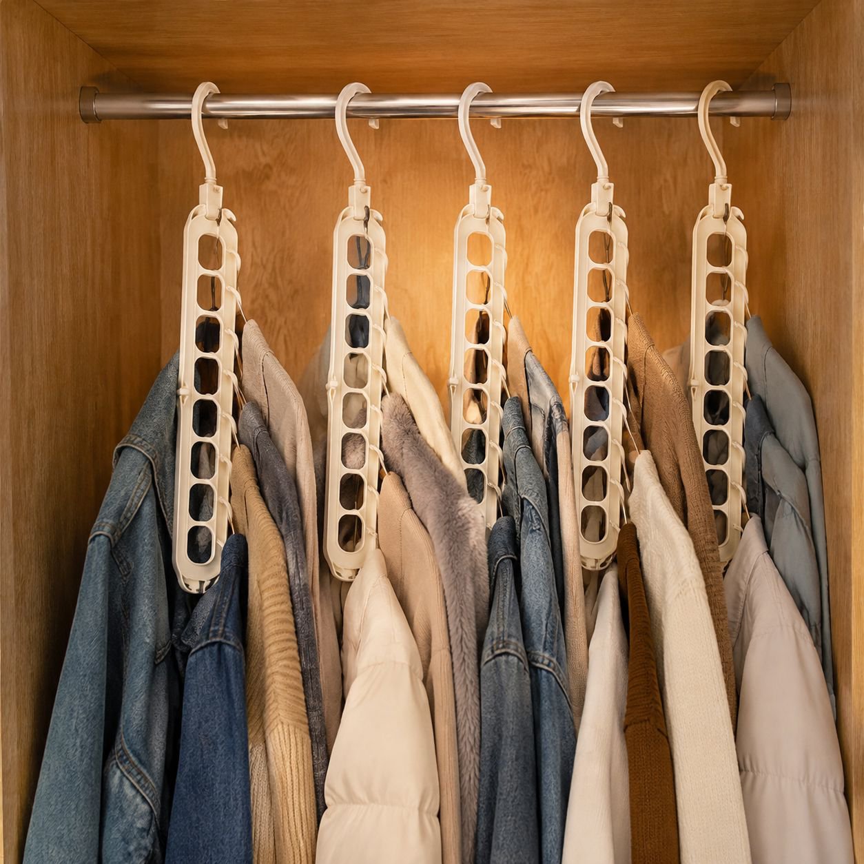 Multi-purpose seamless hook hanging clothes in closet