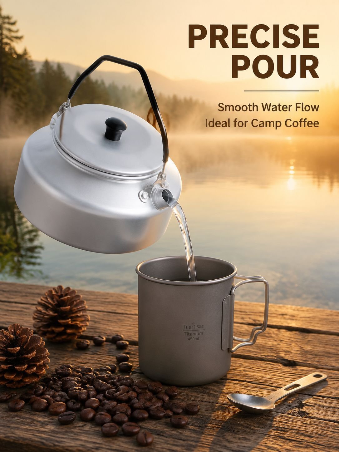 Portable Ultra-light Aluminum Camping Coffee/Tea Kettle
