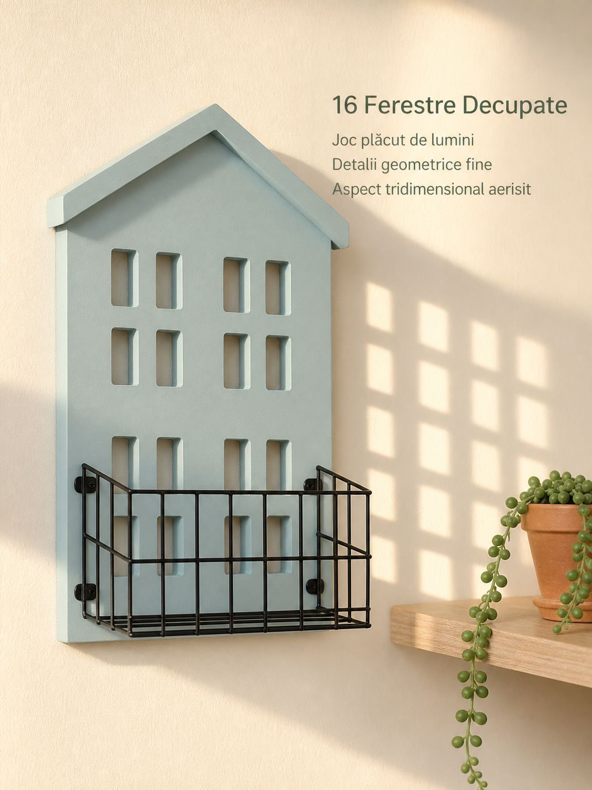 Raft decorativ de depozitare pentru perete