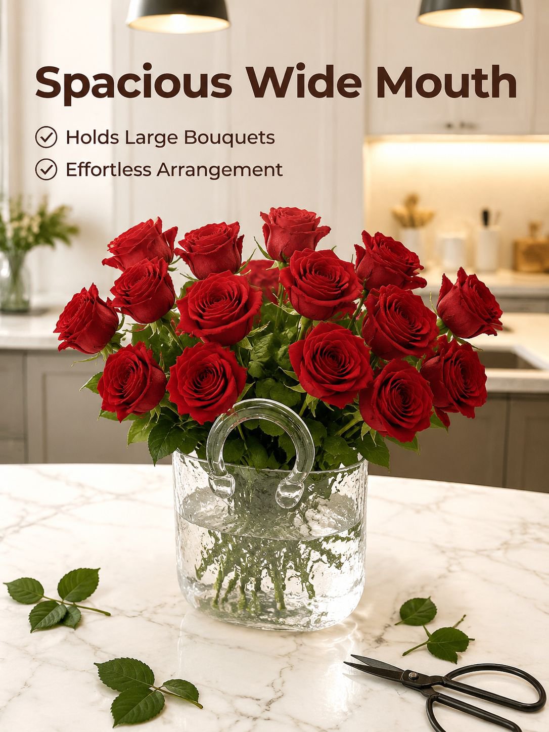Glass vase hydroponic flower basket bag