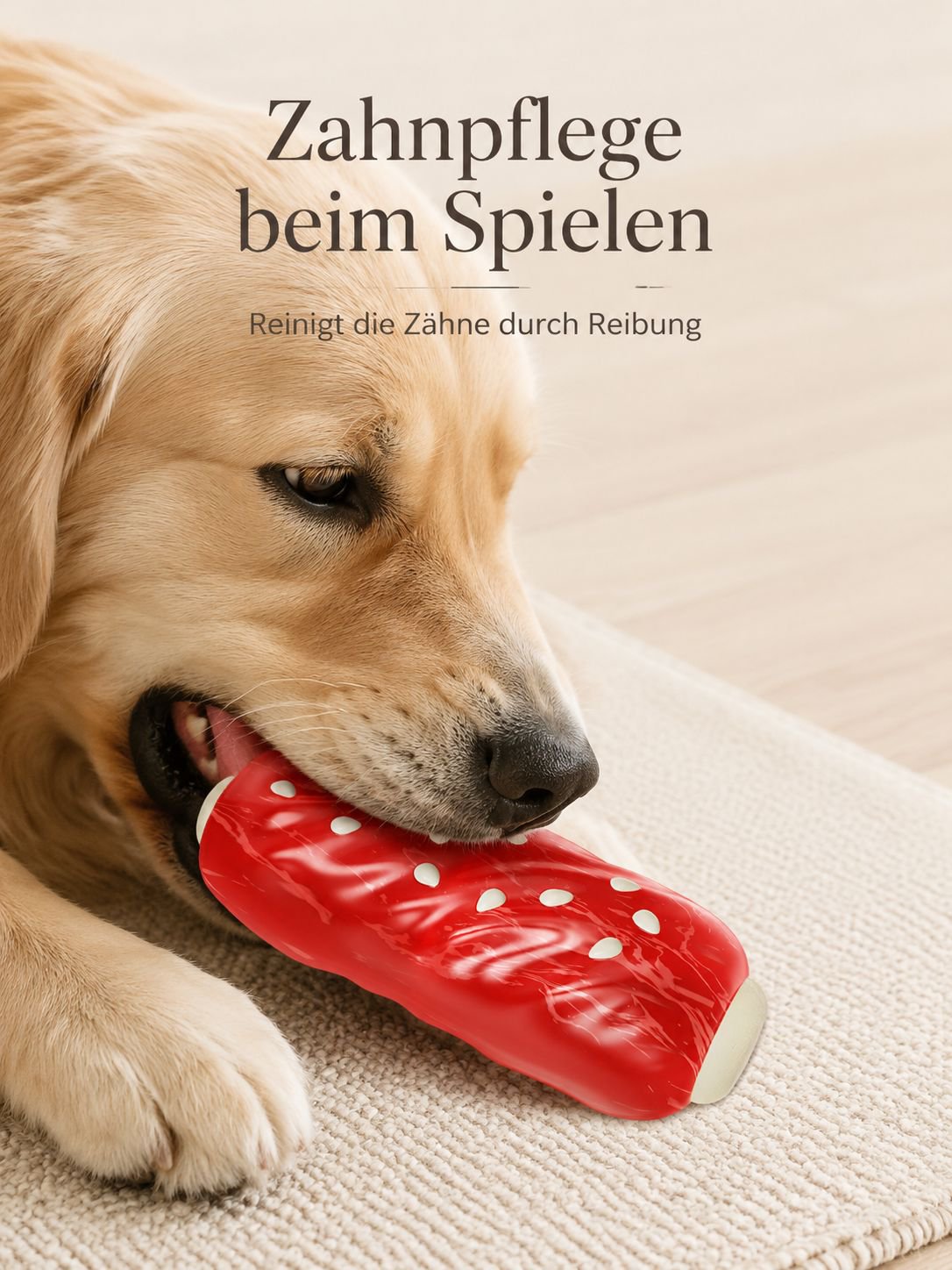 Hot Dog Zahnbürste Hundespielzeug mit Sound für interaktiven Spielspaß