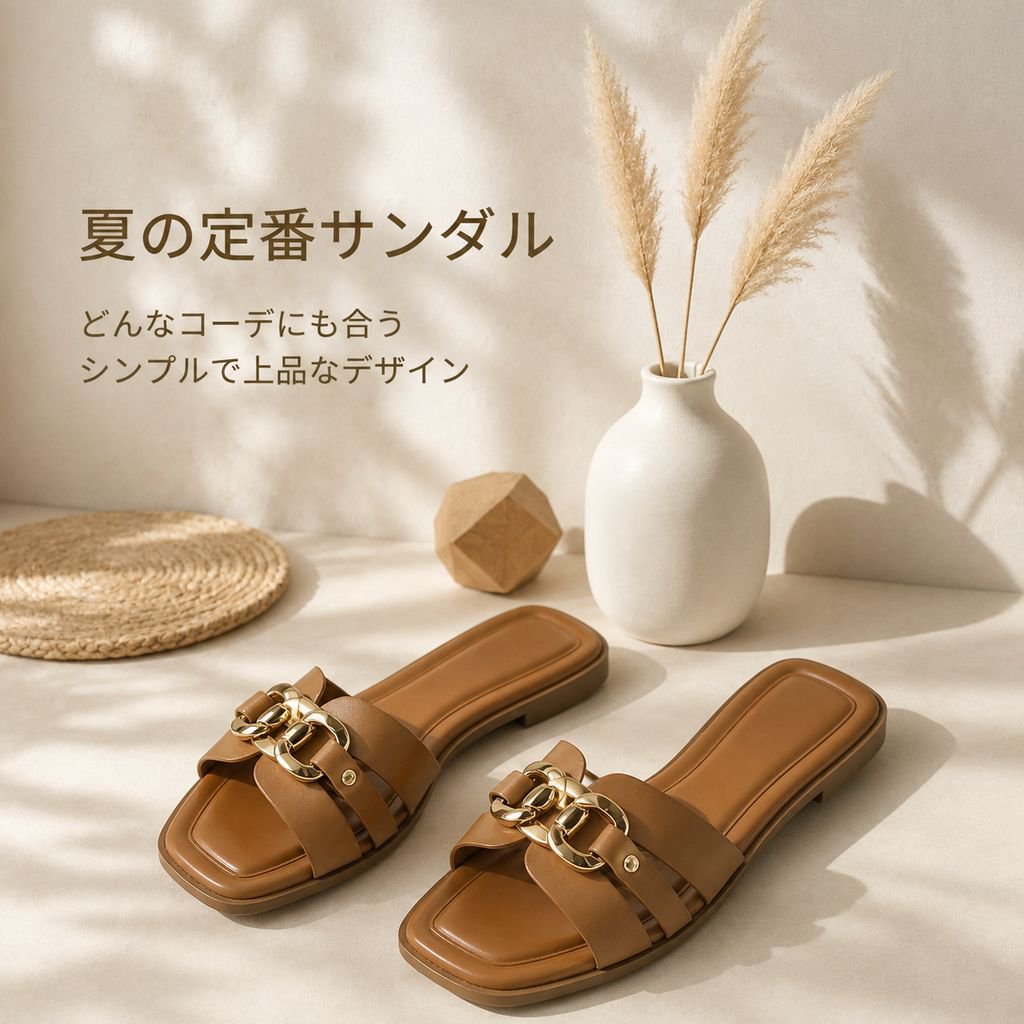 SNSで話題のレディースフラットサンダル夏新作