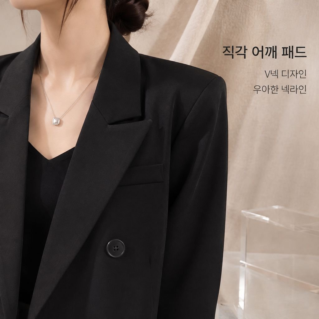 패션 여성용 V넥 오피스 롱 자켓 블레이저