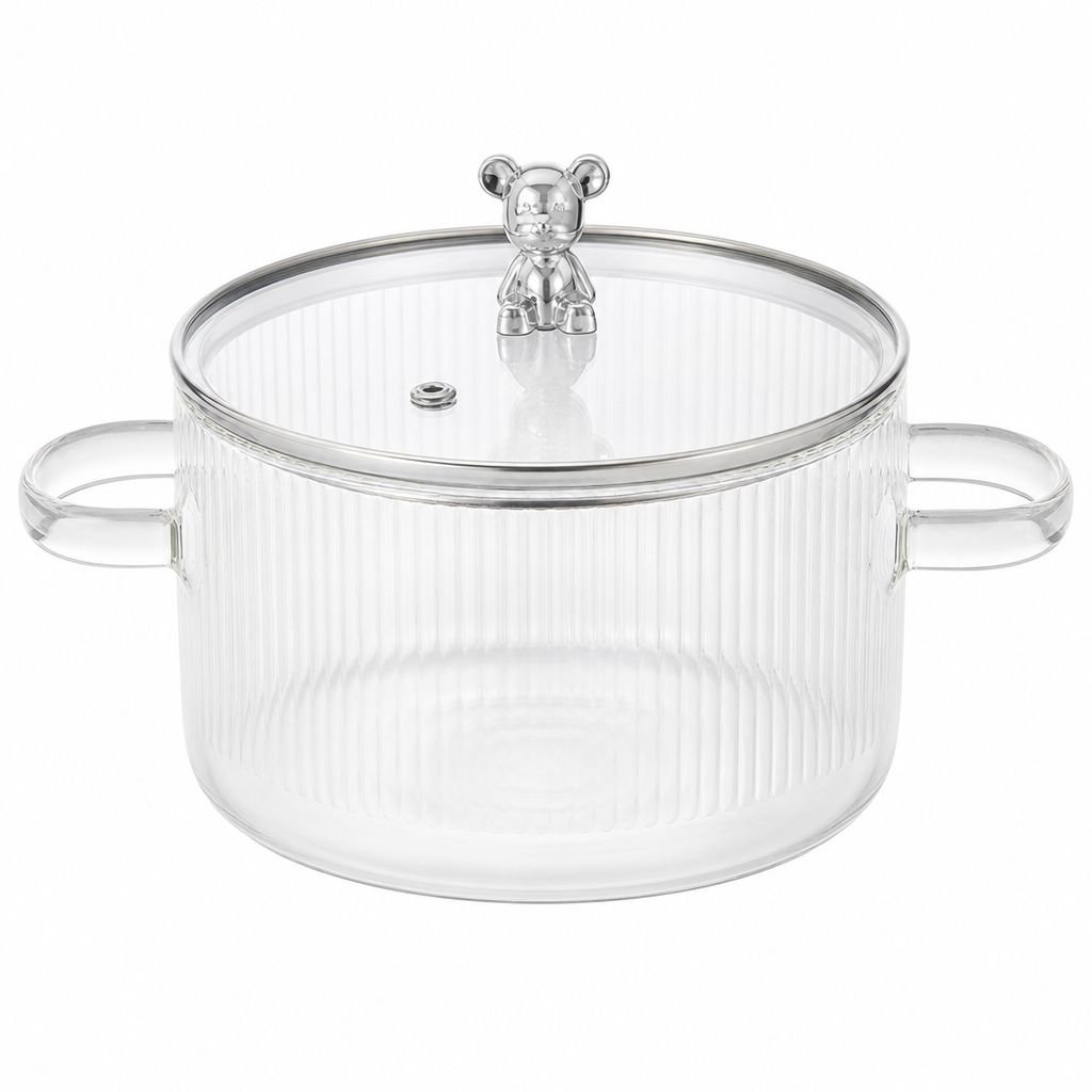 Open Flame Suitable High Borosilicate Glass Pot Household Small Hot Pot Soup and Porridge Pot