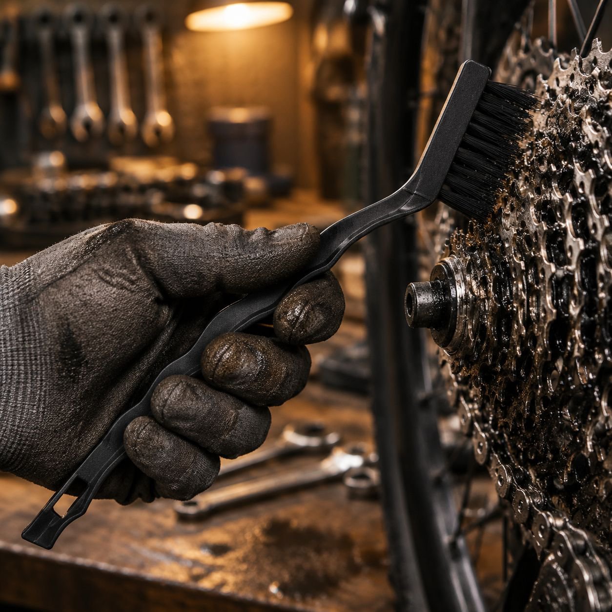Easy-to-use bike chain cleaning tool kit