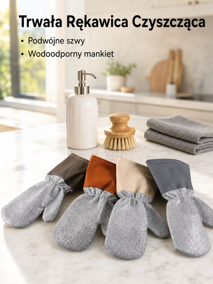 Grube rękawice do czyszczenia z drutu skręcanego