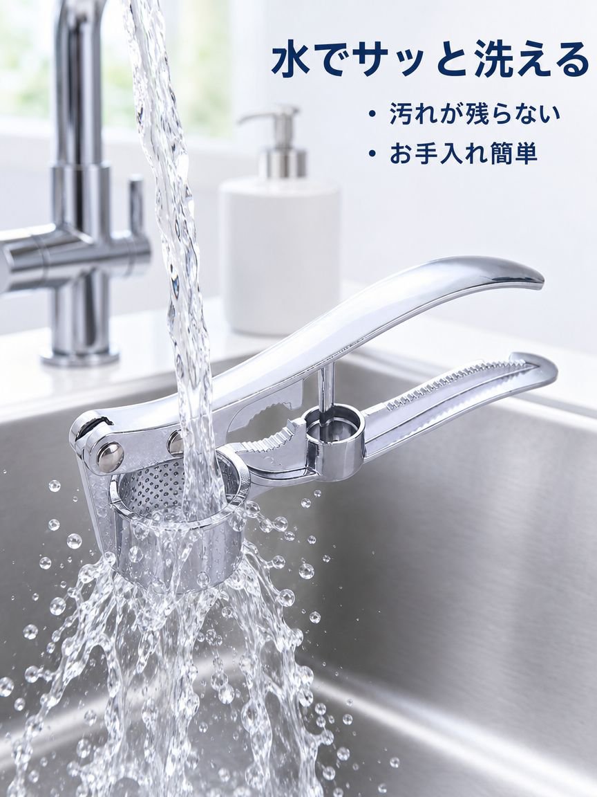 ステンレス製ガーリックプレス
