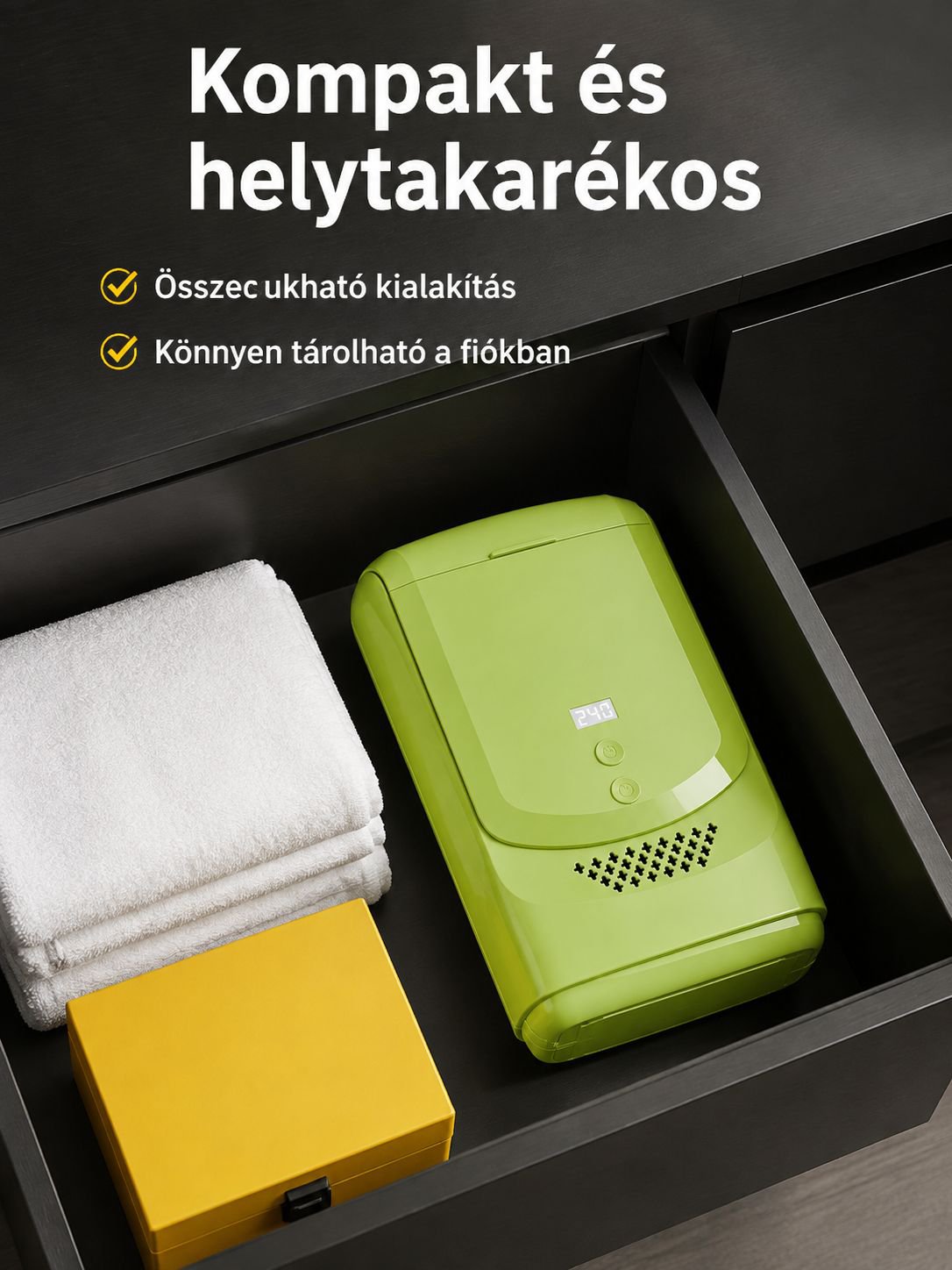 Hordozható mini ruhaszárító összecsukva