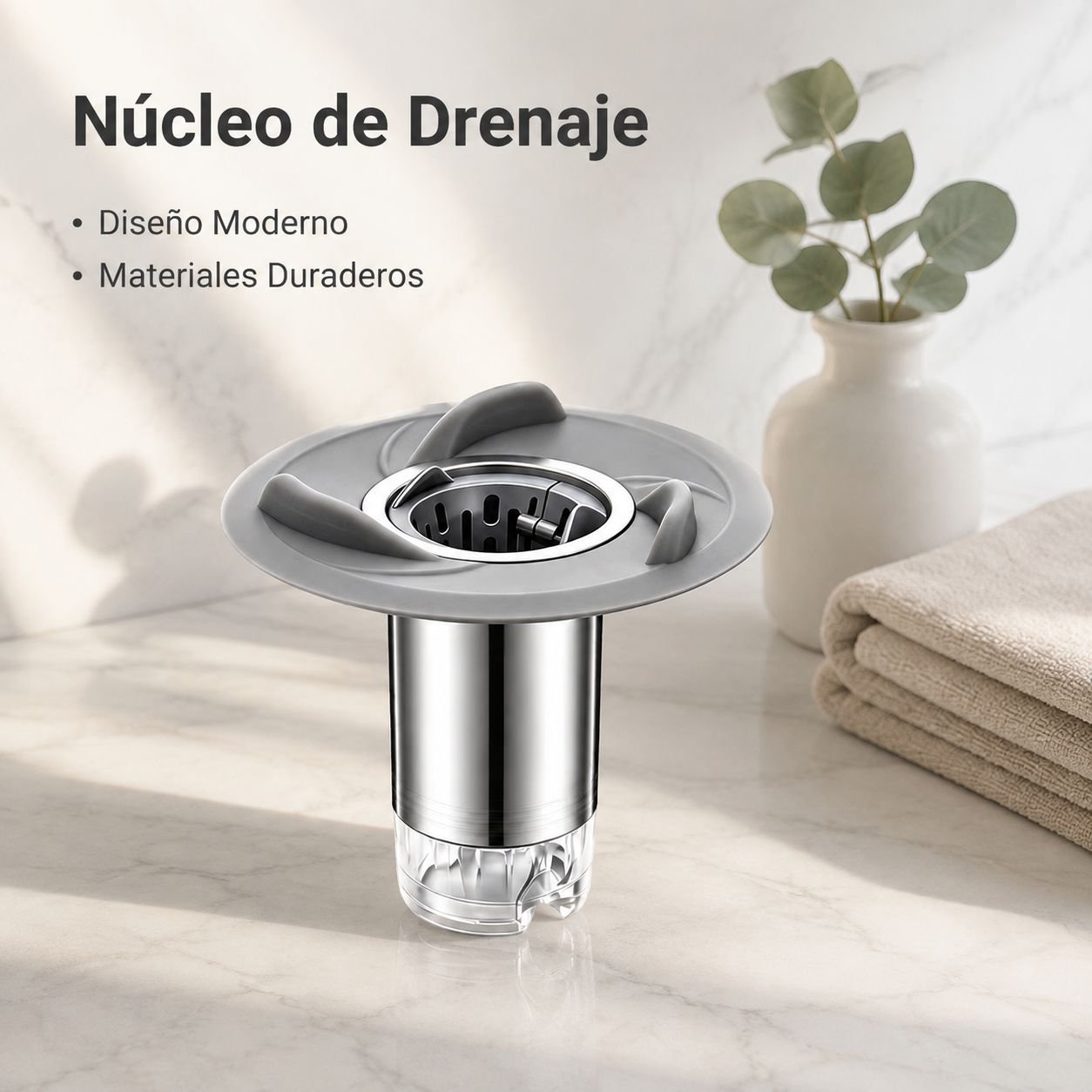 Núcleo de desagüe de suelo magnético, fácil de limpiar y a prueba de olores