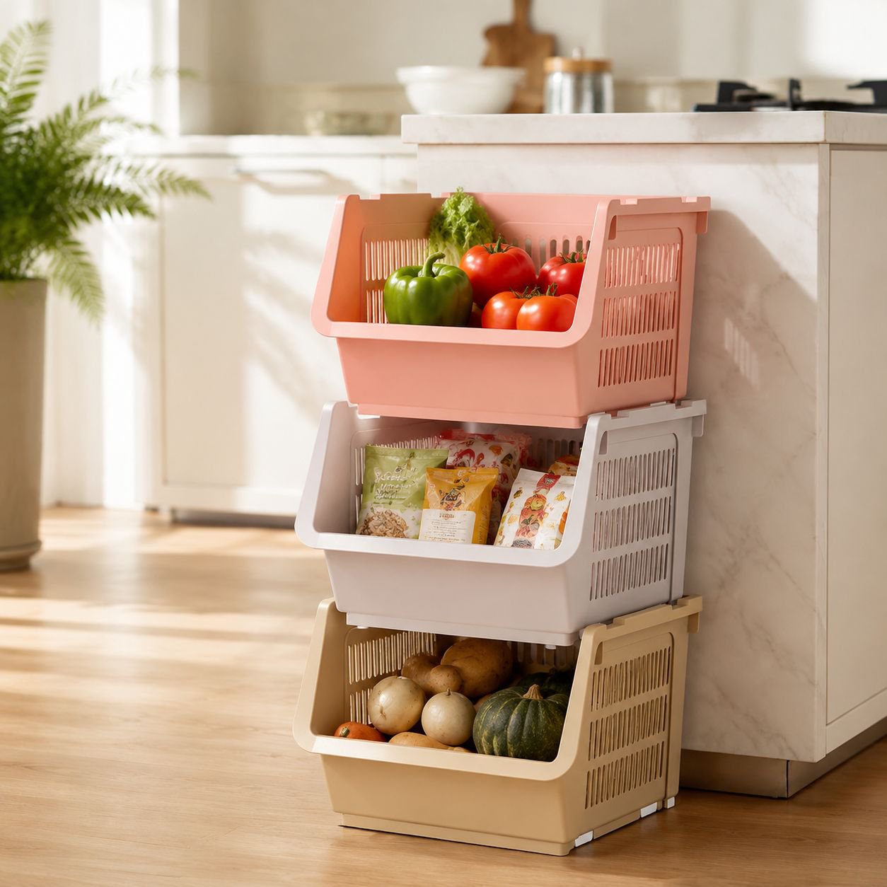 Kitchen Floor Thickened Sundries Storage Basket Multi-purpose Toy Storage Basket