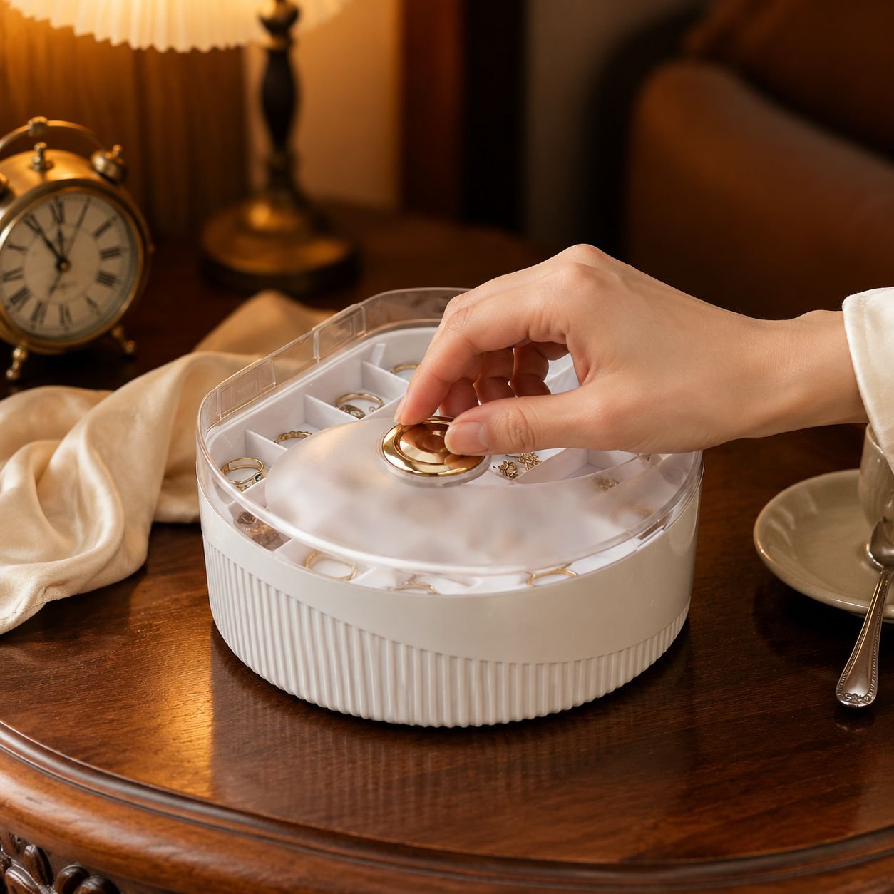 Jewelry box with secure closure and soft lining