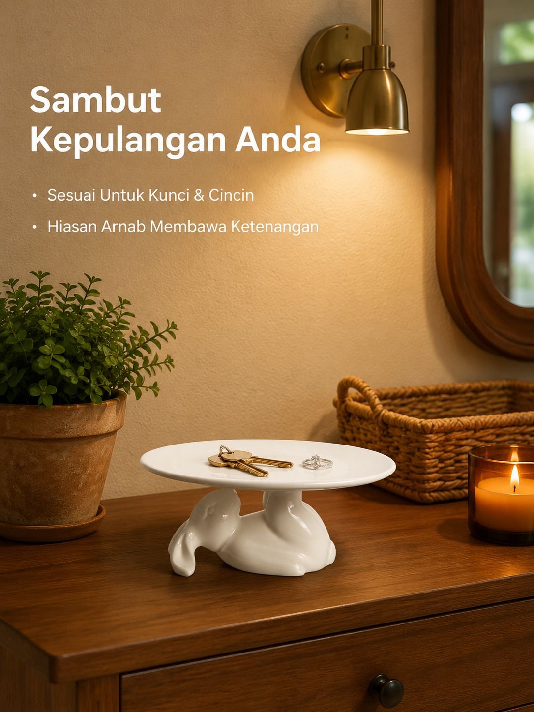 Ceramic Rabbit Shaped Snack & Fruit Plate