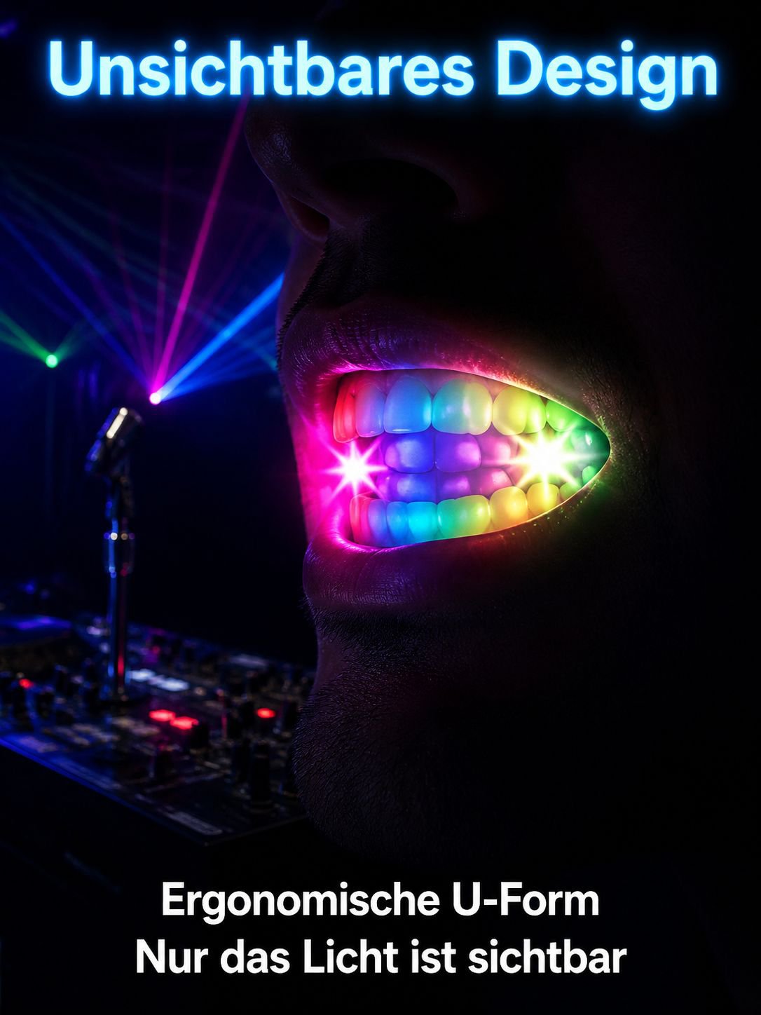 Leuchtende Verkleidung mit LED Zahnspange