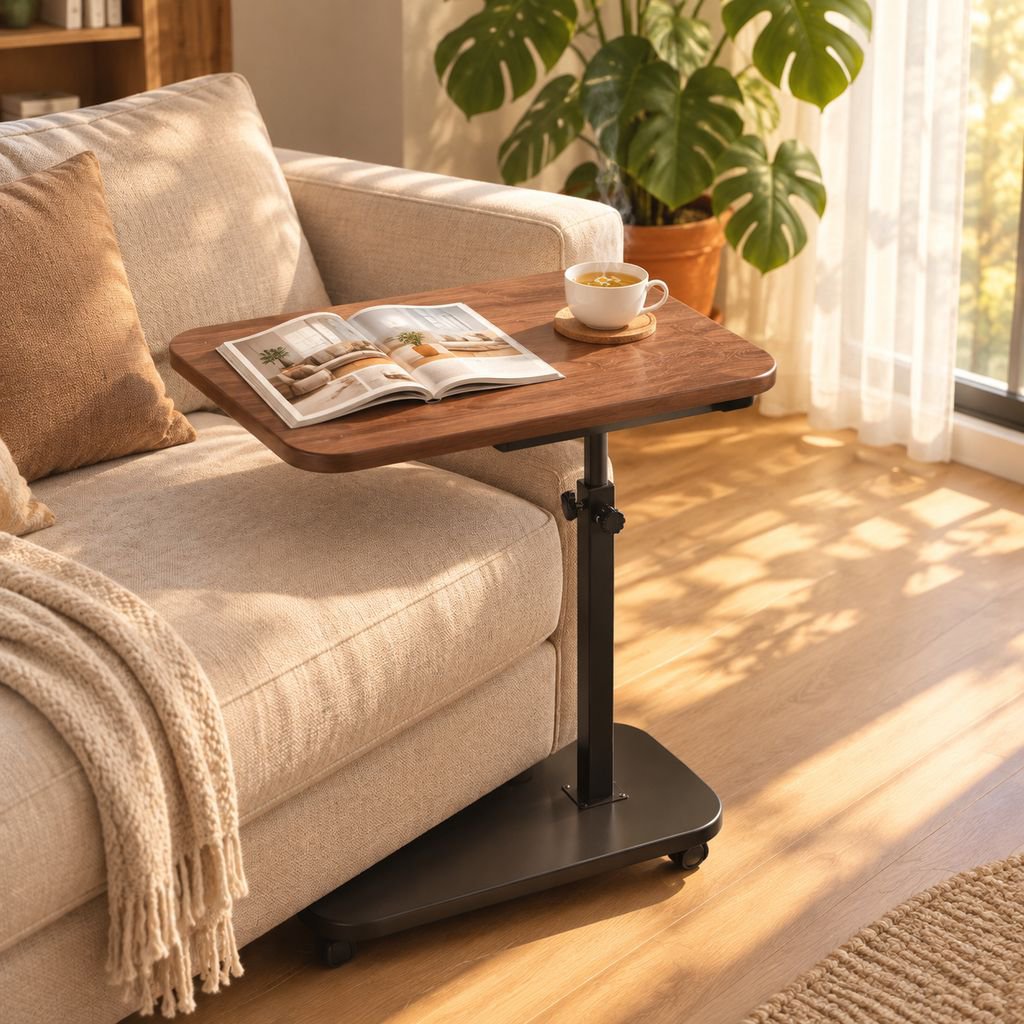 Adjustable Height Sofa Side Table