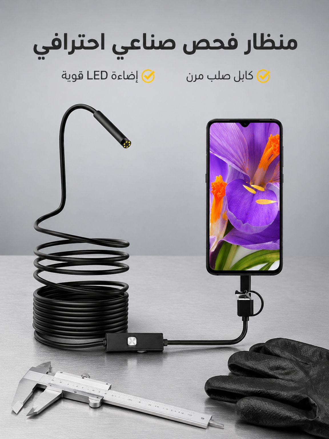 جهاز فحص الأنابيب الصناعية بمنفذ USB