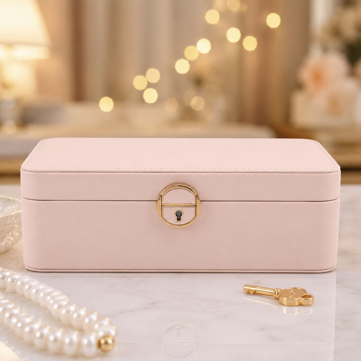 Sophisticated jewelry box interior compartments