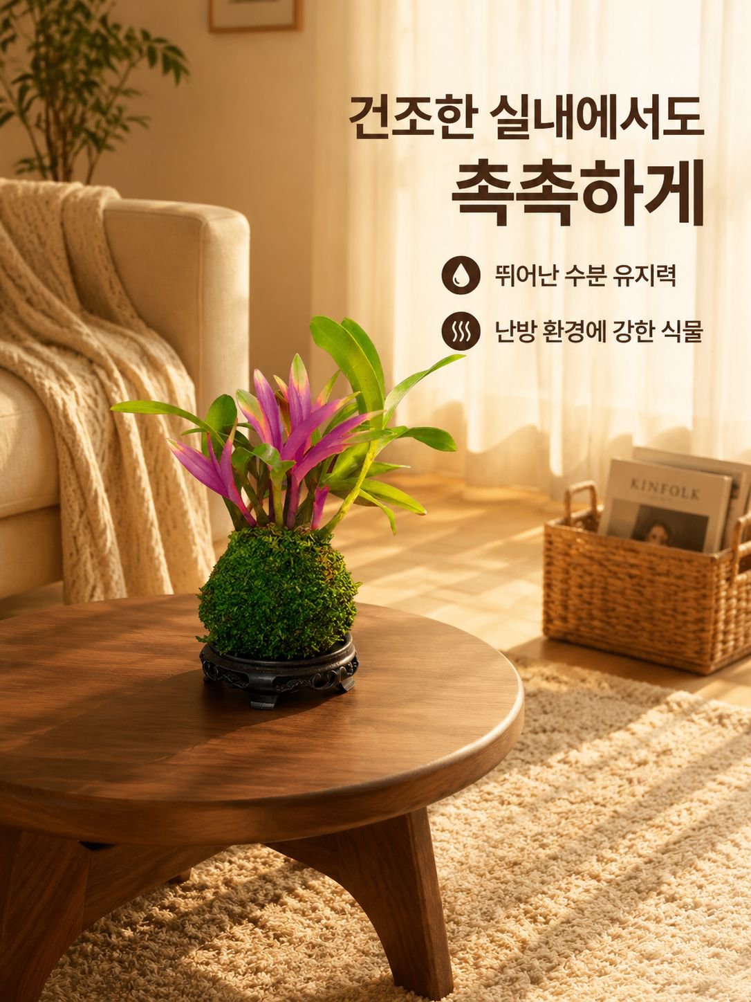 덴드로비움 꽃과 녹색 식물