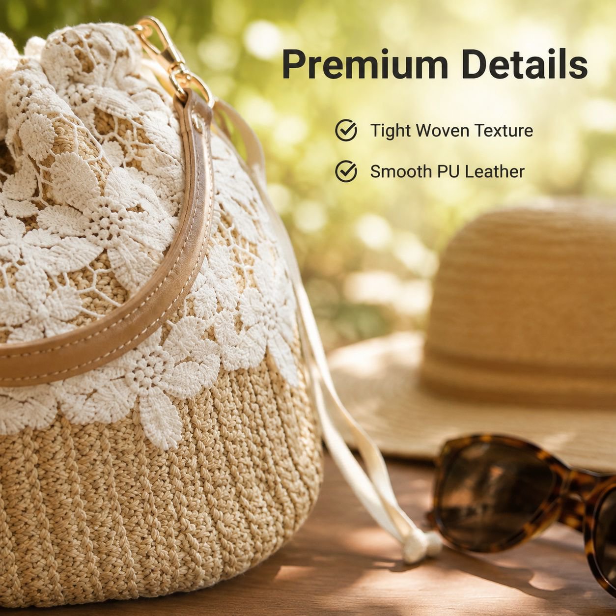 Summer Woven Tote Versatile Shoulder Crossbody Bag