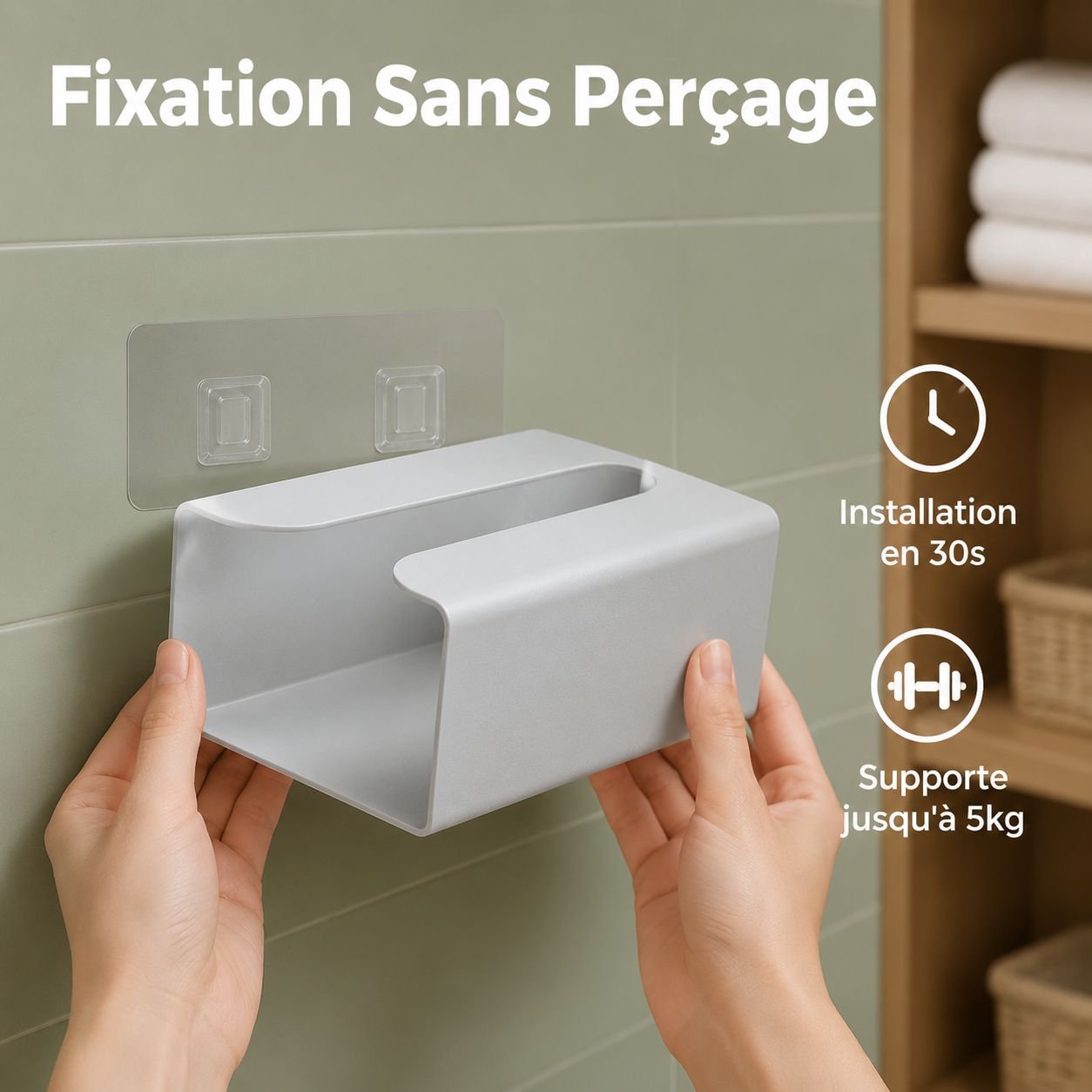 Boîte à papier toilette multifonction étanche