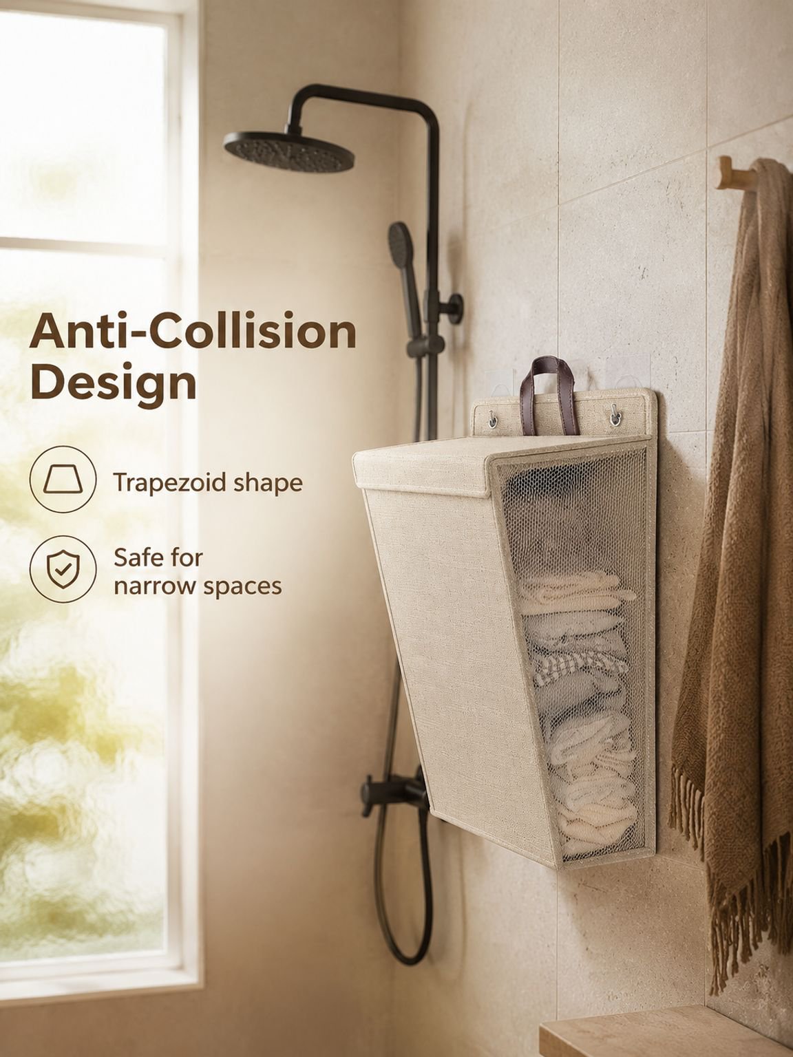 Fabric laundry basket for bedroom and bathroom