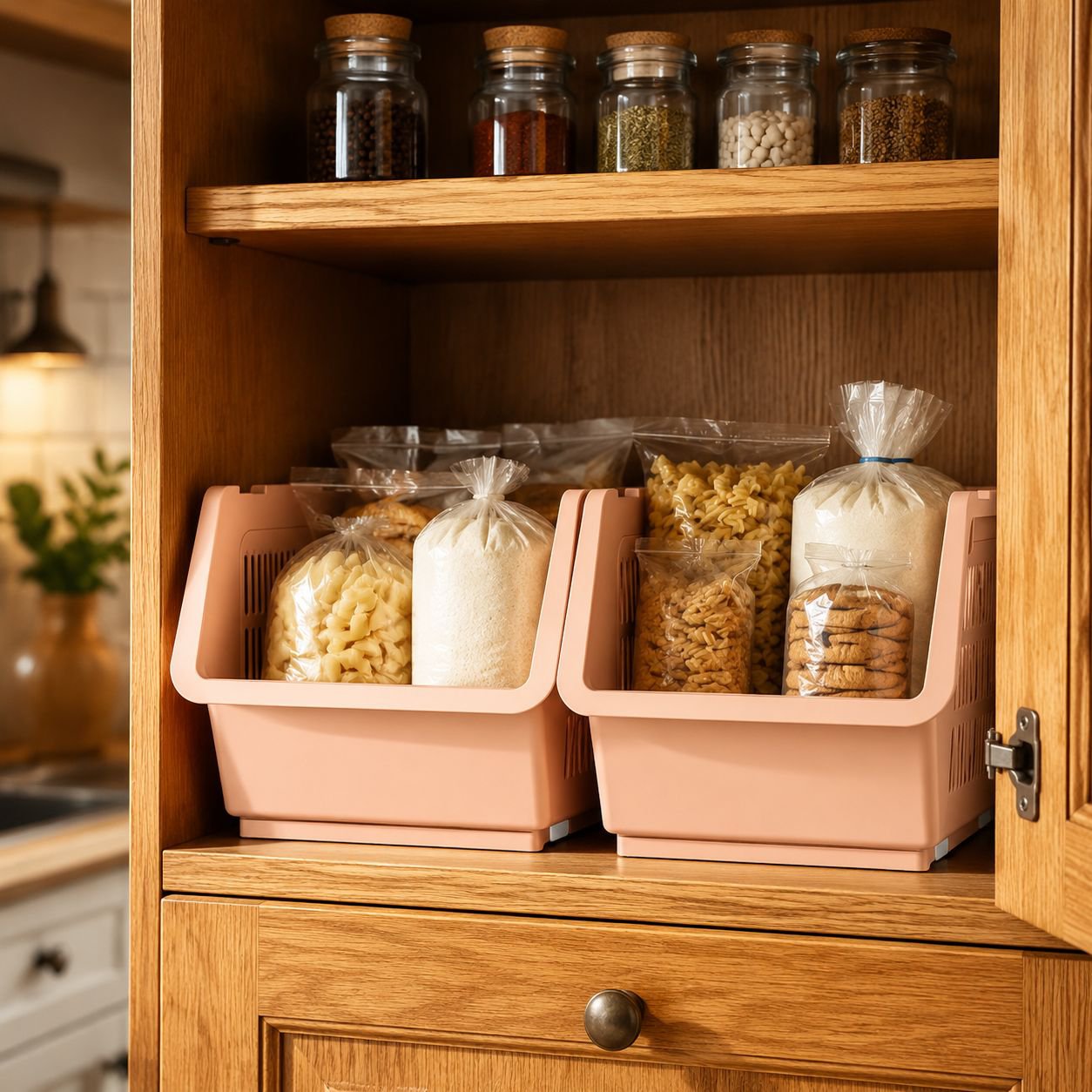 Thickened kitchen floor storage basket for sundries