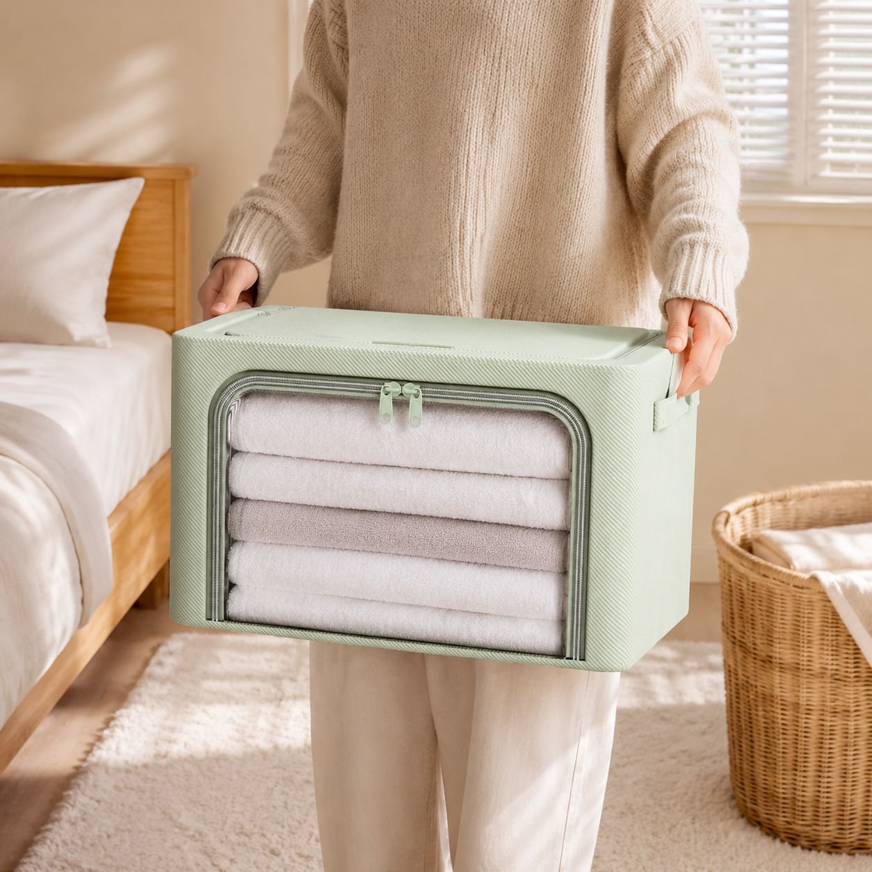 Portable storage bag for easy clothing transport
