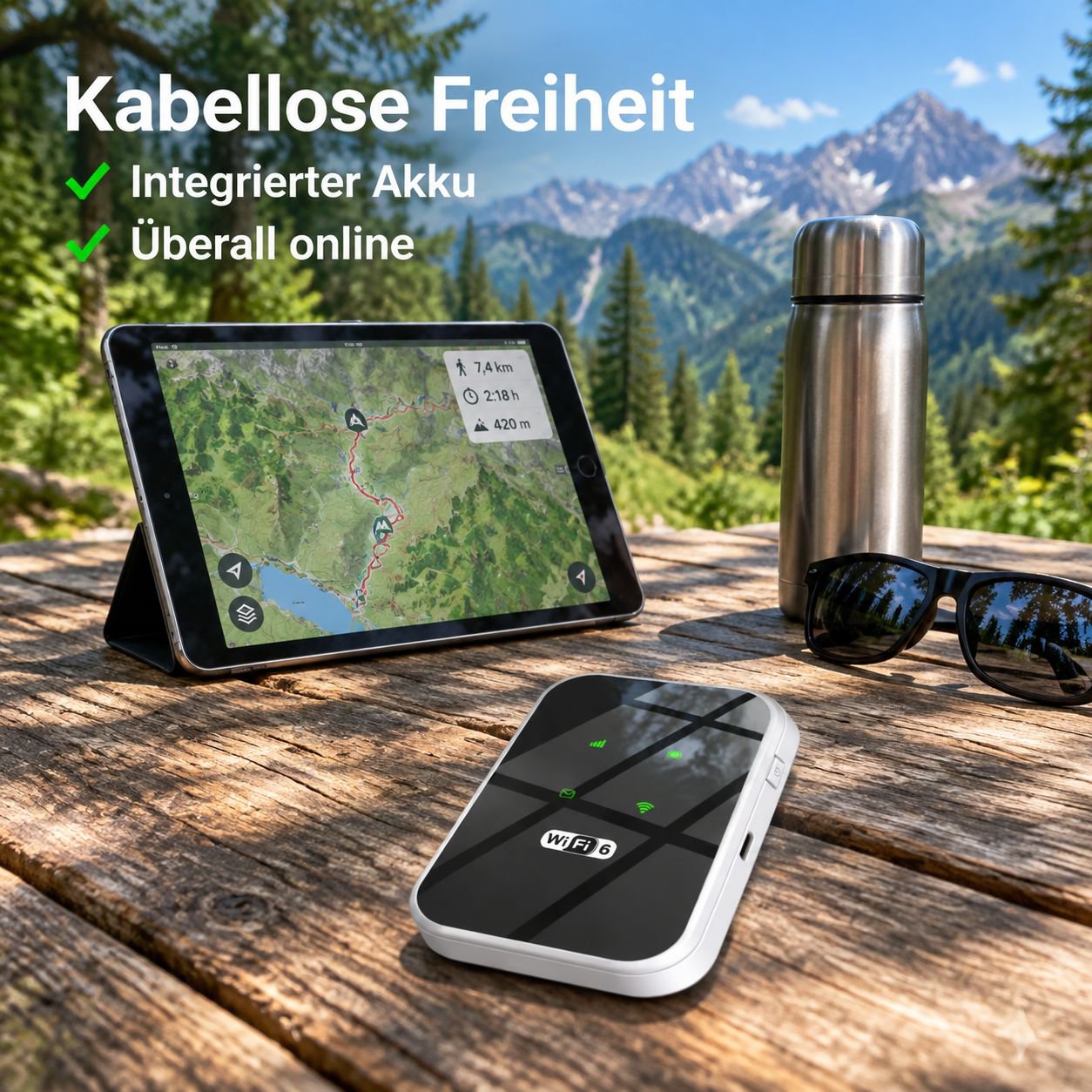 Tragbares WiFi 6 kabelloses Gerät ohne Netzteil