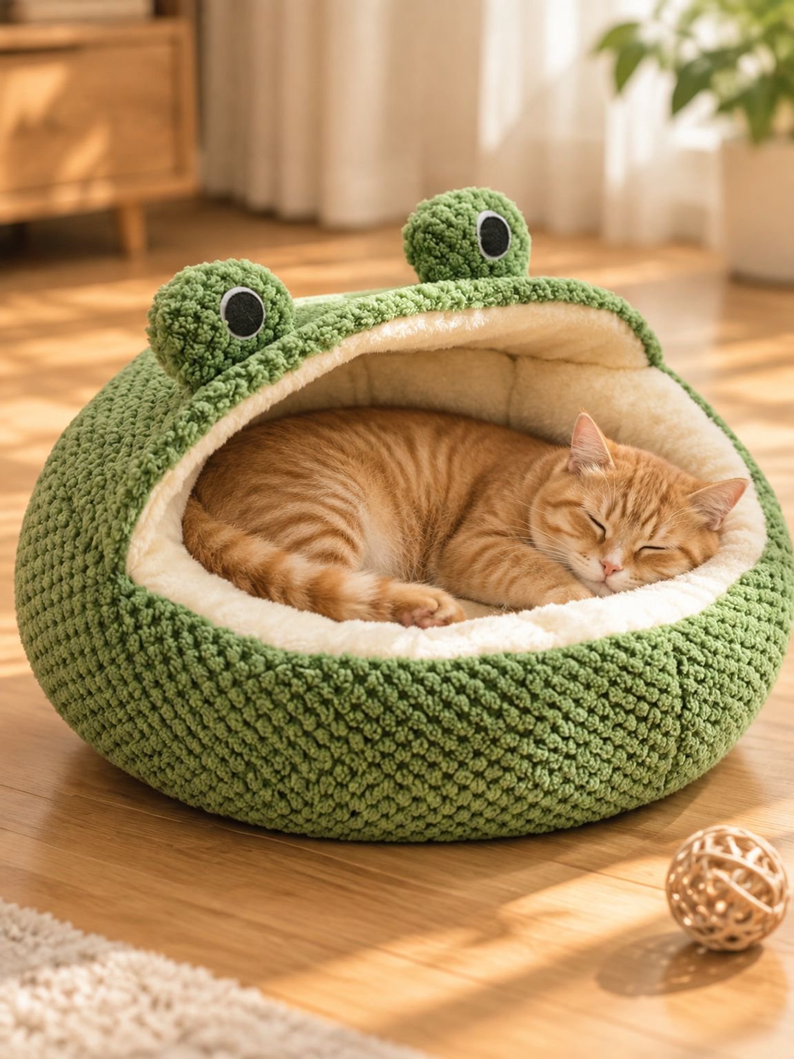 Cama para mascotas tamaño ajustable diseño rana