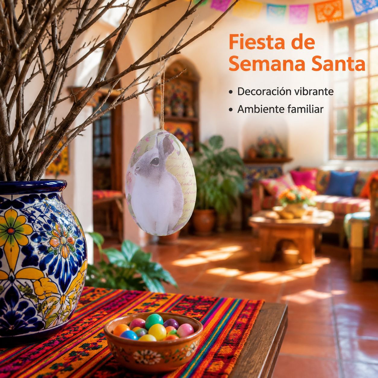 Cesta tejida DIY para huevos de Pascua, huevos decorativos pintados, canasta de flores