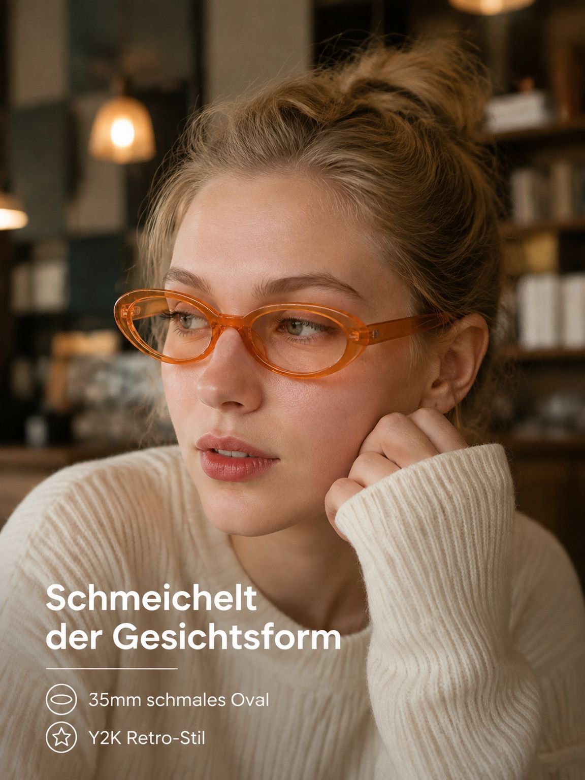 Neue ovale Blaulichtfilter-Brille im koreanischen College-Stil, schlicht und vielseitig