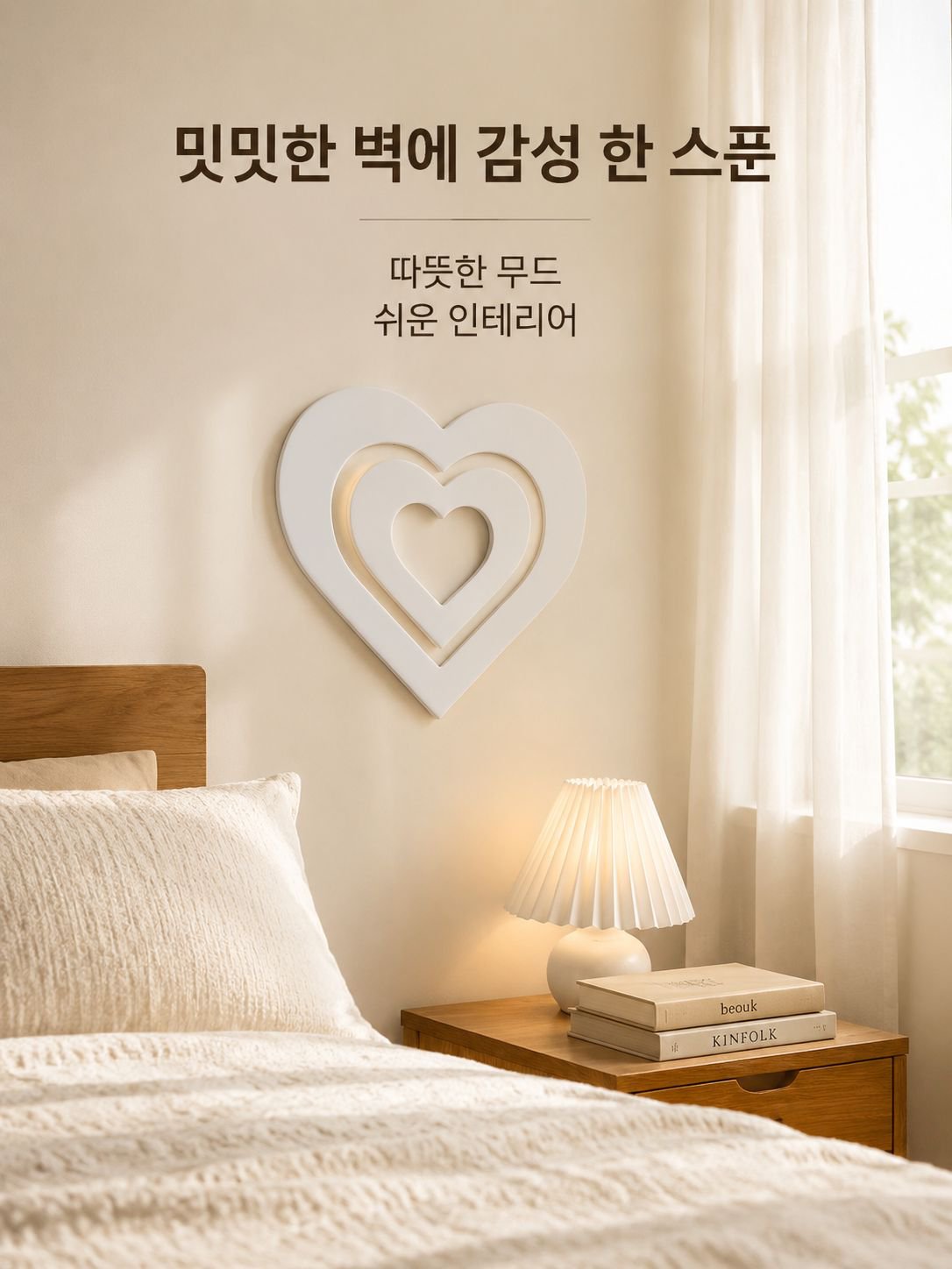 하얀 하트 모양 장식