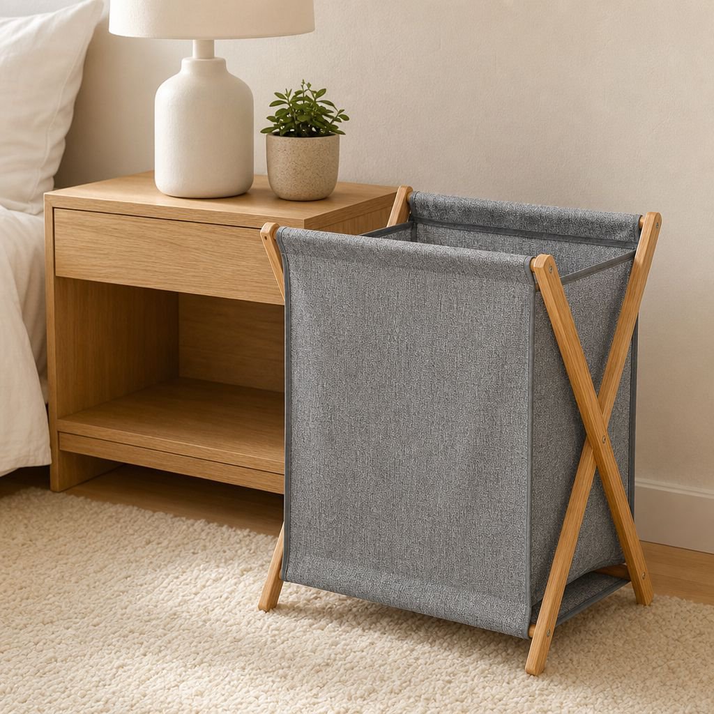 Cesta de ropa plegable de bambú ecológico para el hogar