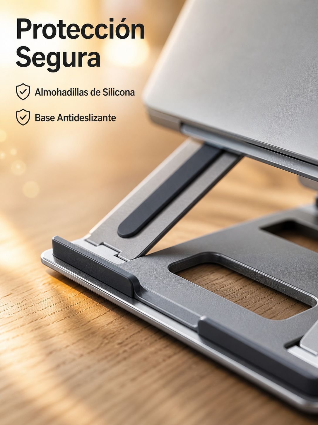 Soporte plegable y ajustable para notebook, portátil, de aluminio, con disipación de calor