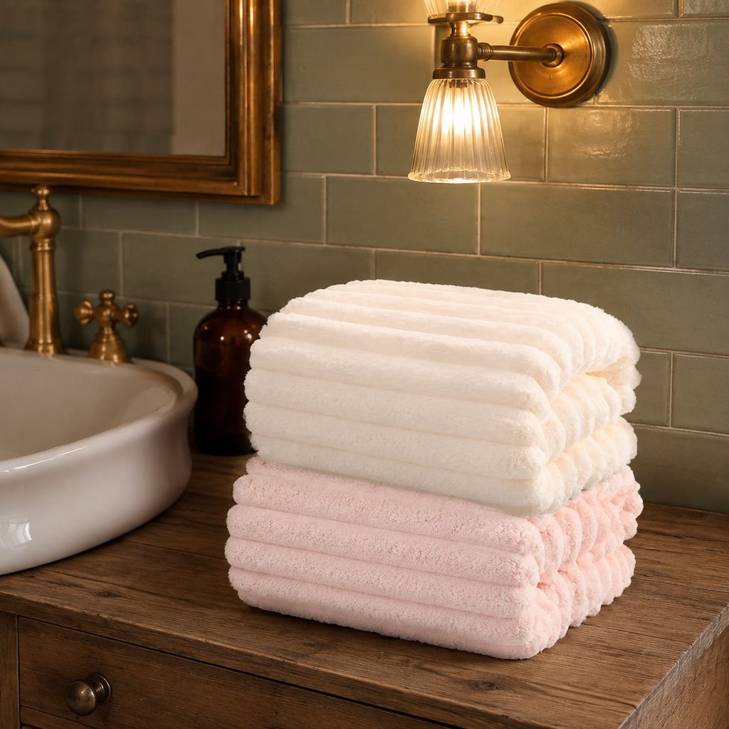 Home Thick Coral Fleece Absorbent Towel - No Shedding
