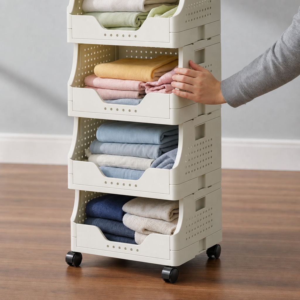 Cesto de ropa portátil y plegable