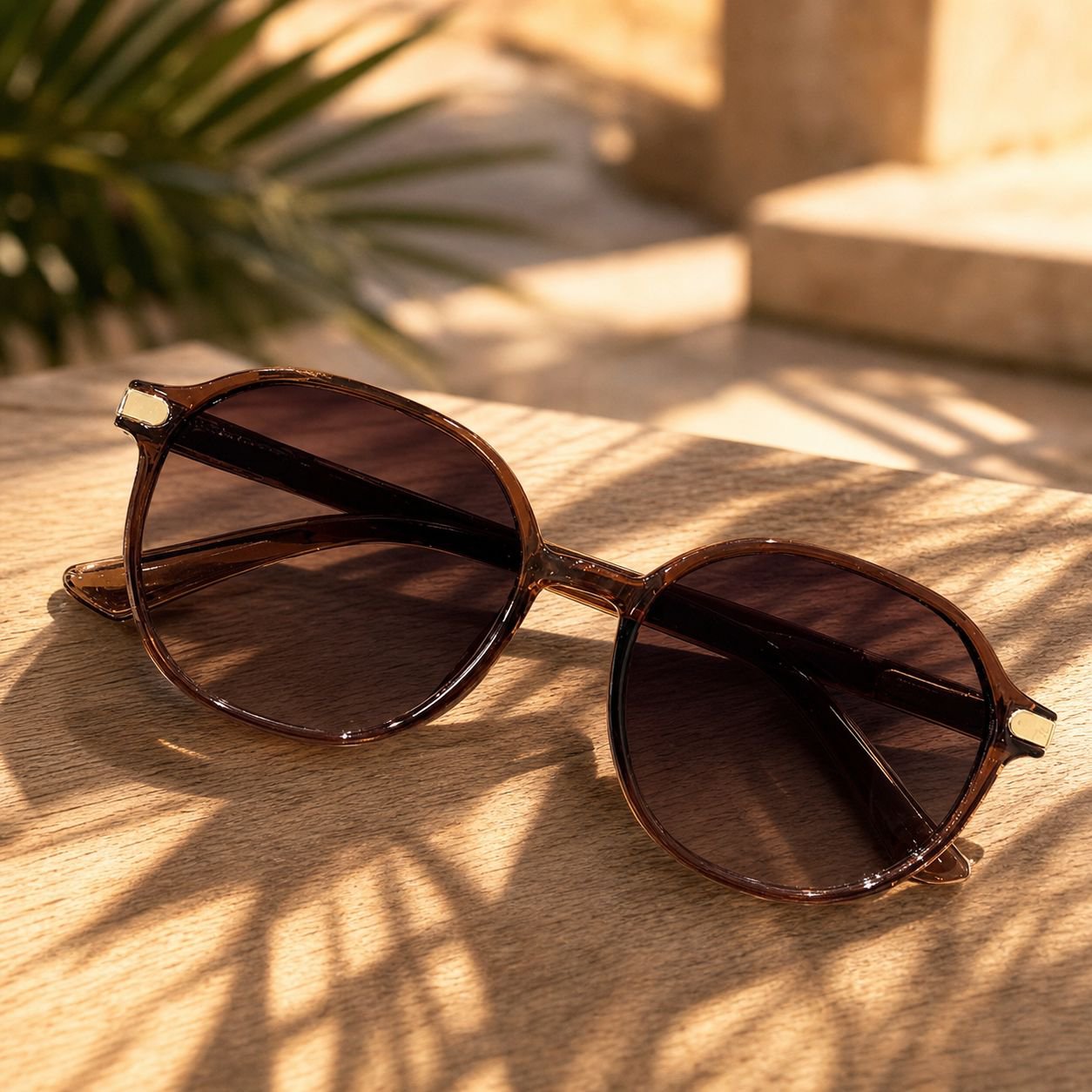 Gafas de sol de moda para mujer con protección UV color marrón