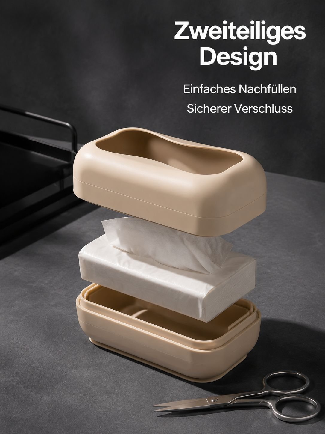 Multifunktionale Silikon-Taschentuchbox mit Saugnapf