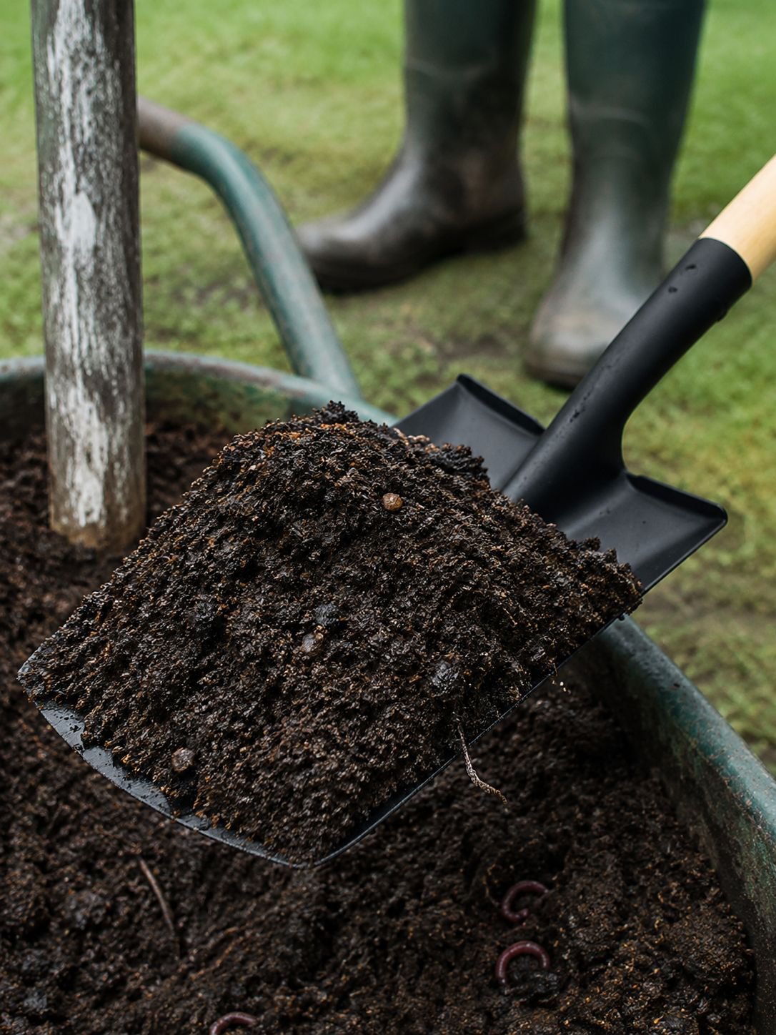 Heavy duty shovel for digging and planting flowers