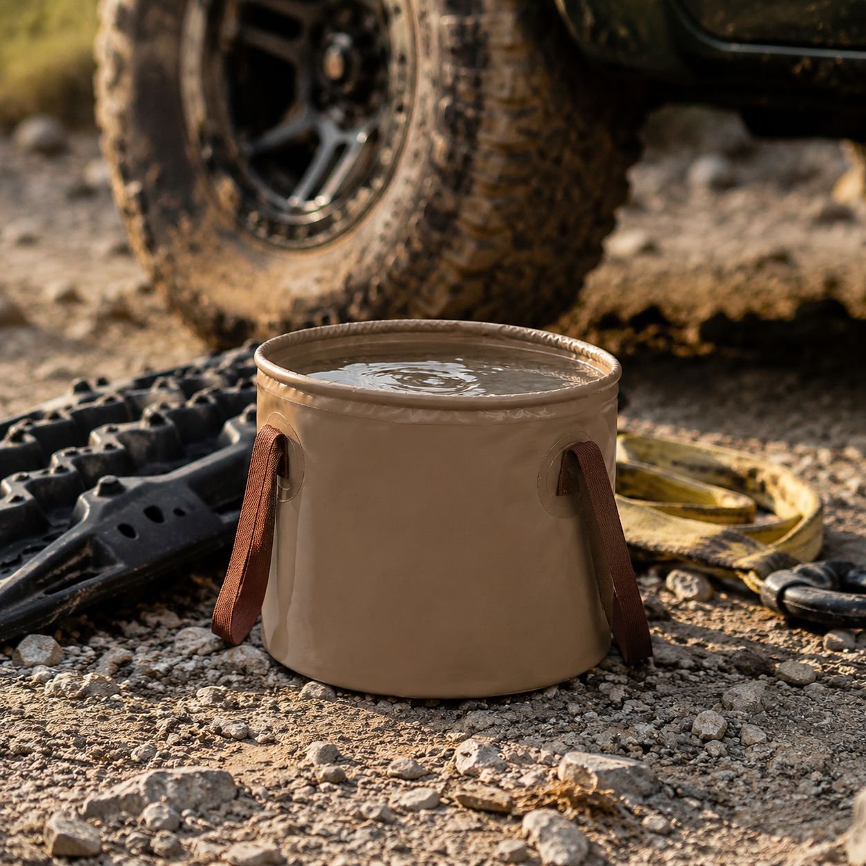 Collapsible Handheld Large Capacity Outdoor Water Bucket for Camping and Travel