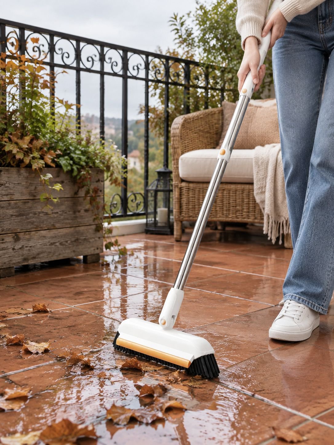 Limpieza eficaz de ranuras y grietas en el baño