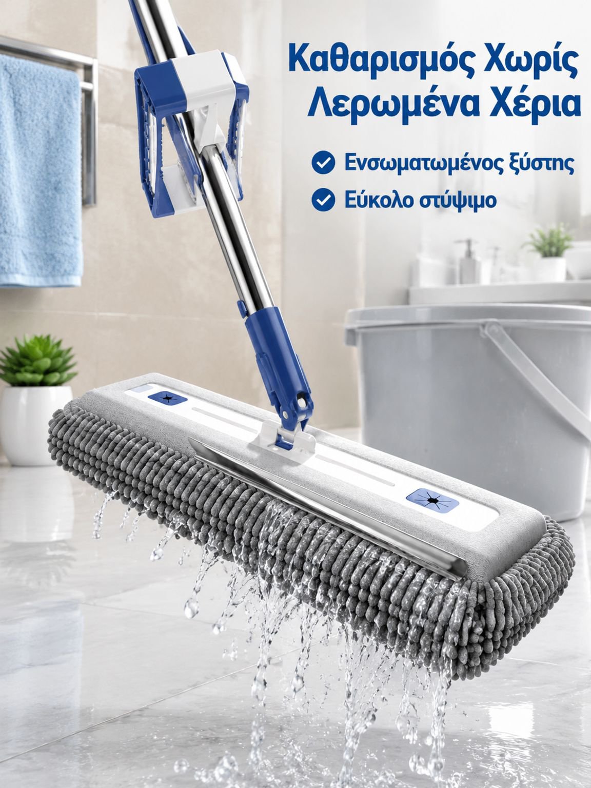 Χωρίς χέρια επίπεδη σφουγγαρίστρα
