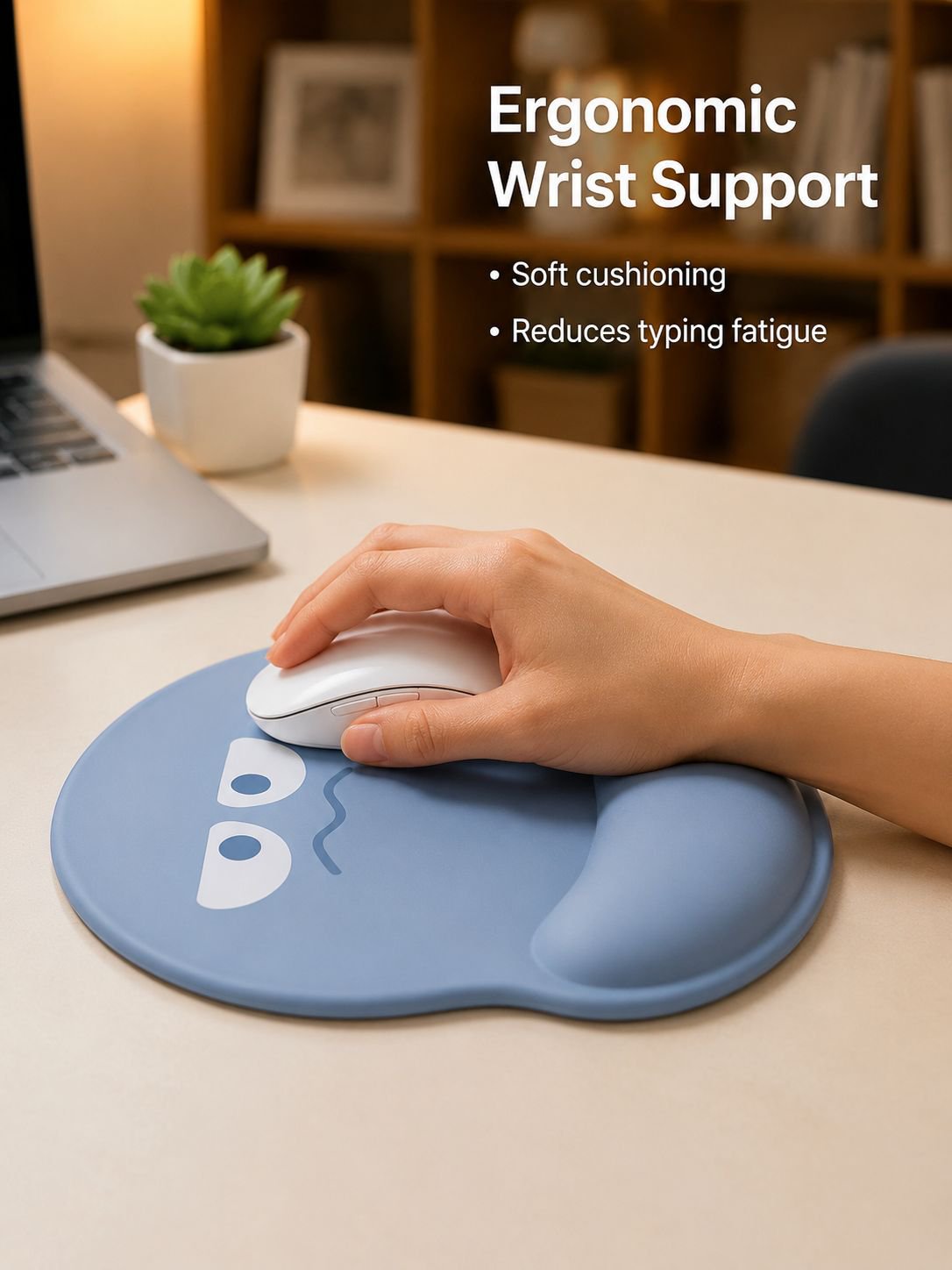 Creative Round Mouse Pad, Comfortable Rubber Wrist Rest, Dirt-proof Office Mouse Pad