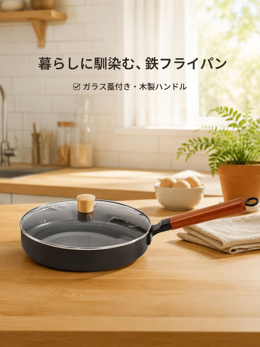 ノンコーティング窒化処理 鉄フライパン