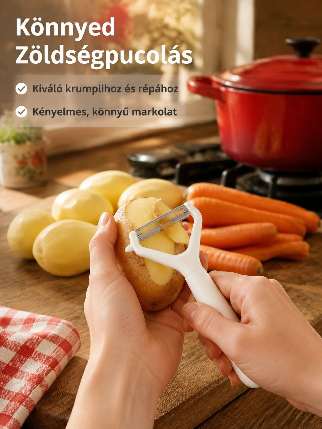 Kemény héjas zöldség- és gyümölshámozó