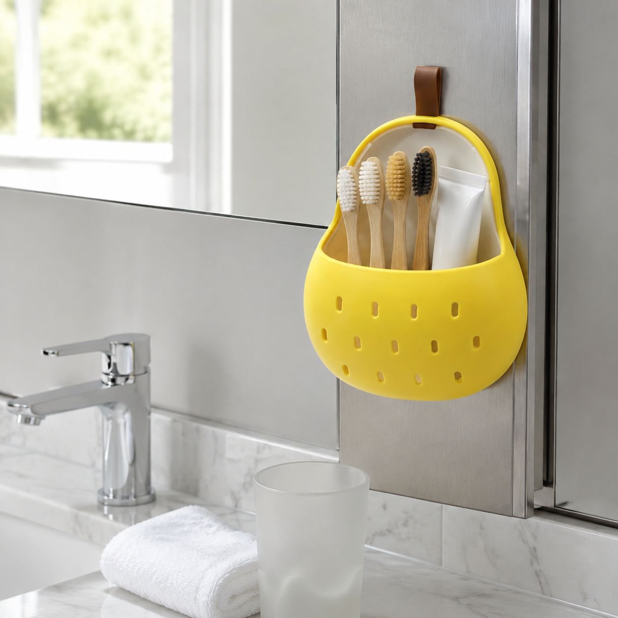 Qiuyue Pear Multifunctional Kitchen Chopstick Storage Drain Basket Magnetic Box