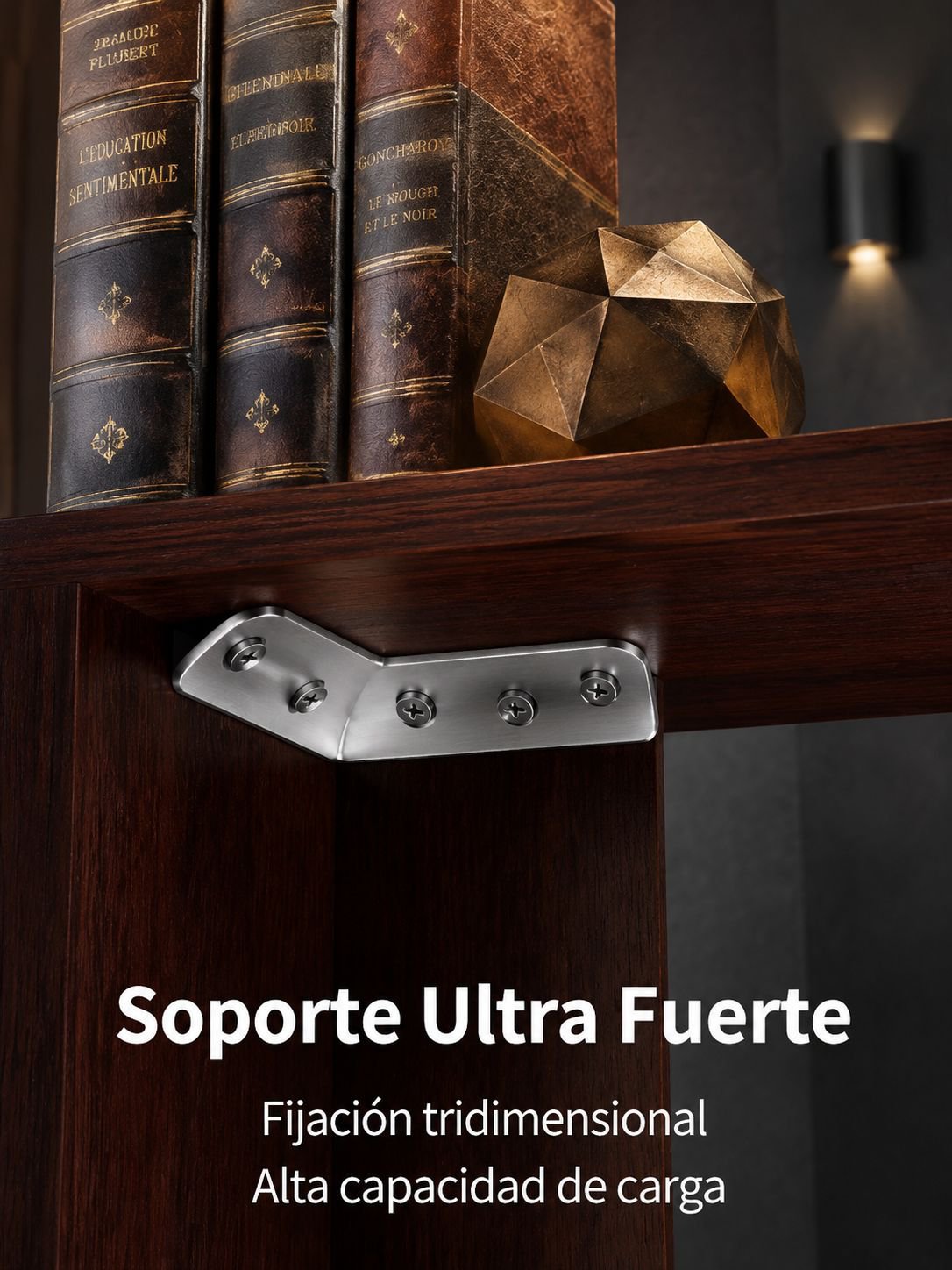 Soporte L de acero inoxidable grueso para fijación de divisores de baño y estantes de muebles